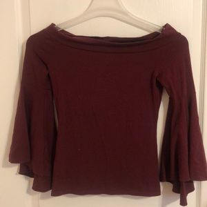 Express- Off shoulder burgundy Top